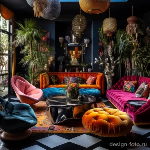 Maximalist lounge area with a mix of textures and st ed a cc a ccefbd _1_2_3 041223 design-foto.ru