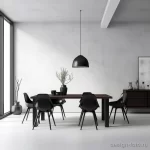 Minimalist dining area with basic shapes and monochr bee fd bf e bbcec 071223 design-foto.ru