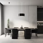 Minimalist dining area with basic shapes and monochr bee fd bf e bbcec _1 071223 design-foto.ru