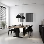 Minimalist dining area with basic shapes and monochr bee fd bf e bbcec _1_2 071223 design-foto.ru