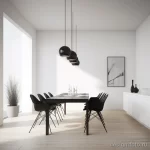 Minimalist dining area with basic shapes and monochr bee fd bf e bbcec _1_2_3 071223 design-foto.ru