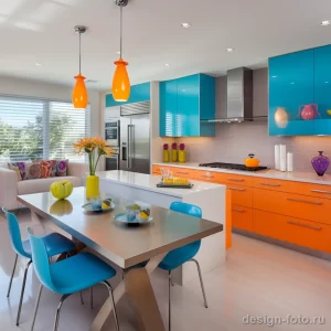 Modern kitchen with a vibrant color palette and styl dfa fcc ad ac bbf _1 041223 design-foto.ru