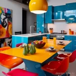 Modern kitchen with a vibrant color palette and styl dfa fcc ad ac bbf _1_2 041223 design-foto.ru