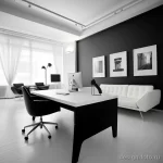 Monochromatic minimalist office space with elegant f affc ae f eccbfe _1_2 071223 design-foto.ru