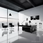 Monochromatic minimalist office space with elegant f affc ae f eccbfe _1_2_3 071223 design-foto.ru