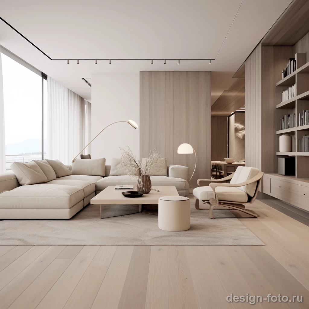 Уютная гостиная в светлых тонах: Гармония и спокойствие