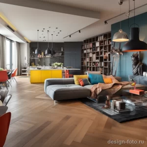 Open plan apartment with a unified color scheme and cbb a ef c efdefa _1 041223 design-foto.ru