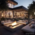 Outdoor Lounge and Fire Pit Area stylize v c a ae abd 071223 design-foto.ru