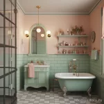 Retro bathroom with pastel tiles and antique fixture df b bbbff _1_2 041223 design-foto.ru