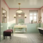 Retro bathroom with pastel tiles and antique fixture df b bbbff _1_2_3 041223 design-foto.ru