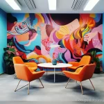 Statement wall art and furniture in a vibrant office beca ac dd c _1 071223 design-foto.ru