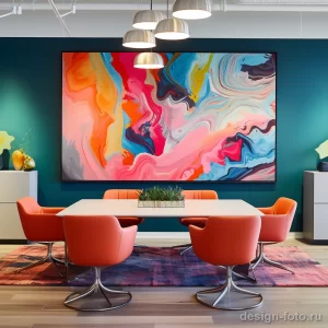 Statement wall art and furniture in a vibrant office beca ac dd c _1_2 071223 design-foto.ru