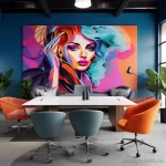 Statement wall art and furniture in a vibrant office beca ac dd c _1_2_3 071223 design-foto.ru