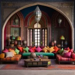 Traditional Moroccan styled lounge with colorful fur cfd ff fc ca cffb 071223 design-foto.ru