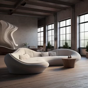 Unconventional shaped sofa in a contemporary lounge dbb aeda d bbe ddba _1_2 071223 design-foto.ru