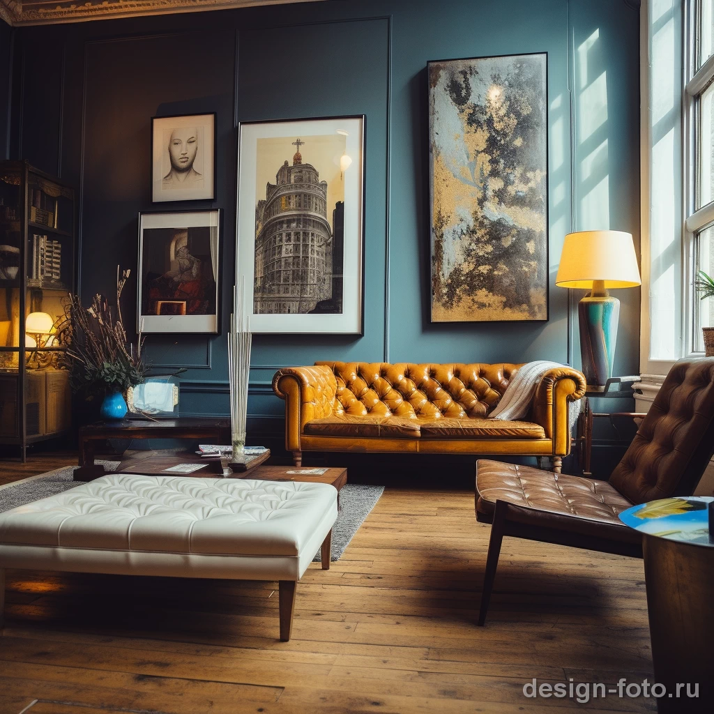 Роскошная гостиная в темных тонах: элегантность и комфорт