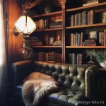 Vintage bookshelf in a cozy reading nook stylize fdd fcf d bb eadd _1 071223 design-foto.ru