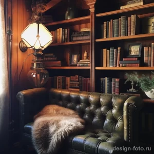 Vintage bookshelf in a cozy reading nook stylize fdd fcf d bb eadd _1 071223 design-foto.ru