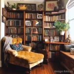 Vintage bookshelf in a cozy reading nook stylize fdd fcf d bb eadd _1_2_3 071223 design-foto.ru