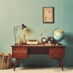 Vintage office desk with retro decor and accessories fd b dfeedd _1_2 071223 design-foto.ru