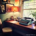 Vintage styled home office with retro art and typewr ceea afd fe bec ddddded _1_2 041223 design-foto.ru