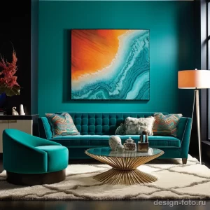 Vivid Teal Accent Wall stylize v ed e ccb aab cb _1 071223 design-foto.ru