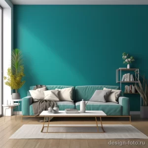 Vivid Teal Accent Wall stylize v ed e ccb aab cb _1_2_3 071223 design-foto.ru