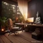 Zen Meditation Space with Home Office stylize cfbf e d bfd adf 071223 design-foto.ru