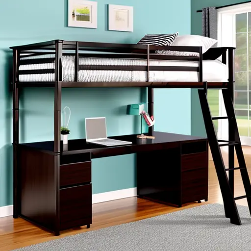 Функциональное решение для детской: кровать-чердак с рабочим местом