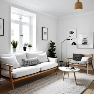 Дизайн интерьера для небольших квартир Scandinavian-style living room design-foto.ru 000