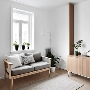 Дизайн интерьера для небольших квартир Scandinavian-style small apartment with white wall M9Z3SJX0 design-foto.ru 020