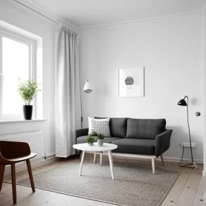 Дизайн интерьера для небольших квартир Scandinavian-style small apartment with white wall M9Z3SJX2 design-foto.ru 022