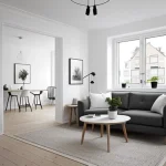 Дизайн интерьера для небольших квартир Scandinavian-style small apartment with white wall M9Z3SJX3 design-foto.ru 023