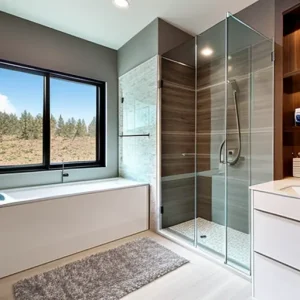 Дизайн интерьера для небольших квартир compact bathroom with walk-in shower design-foto.ru 058