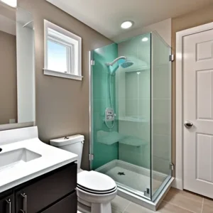 Дизайн интерьера для небольших квартир compact bathroom with walk-in shower design-foto.ru 060