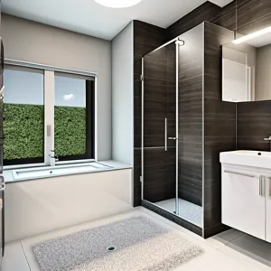 Дизайн интерьера для небольших квартир compact bathroom with walk-in shower design-foto.ru 062