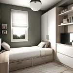 Дизайн интерьера для небольших квартир cozy small bedroom with built-in storage design-foto.ru 140