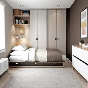 Дизайн интерьера для небольших квартир cozy small bedroom with built-in storage design-foto.ru 142