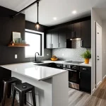 Дизайн интерьера для небольших квартир industrial small apartment kitchen design-foto.ru 217