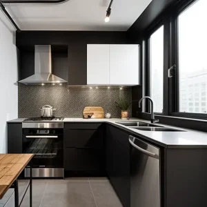 Дизайн интерьера для небольших квартир industrial small apartment kitchen design-foto.ru 219