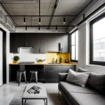 Дизайн интерьера для небольших квартир industrial-style small apartment design-foto.ru 187