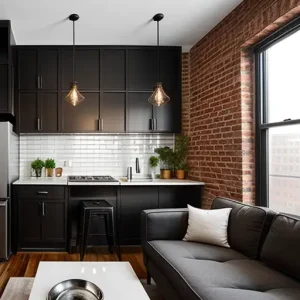 Дизайн интерьера для небольших квартир industrial-style small apartment design-foto.ru 191