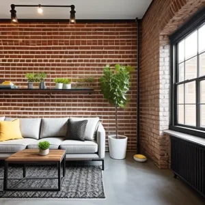 Дизайн интерьера для небольших квартир industrial-style small living room with exposed br MAONCM21 design-foto.ru 201