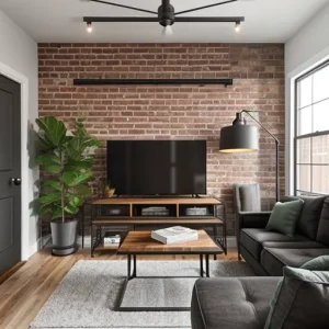 Дизайн интерьера для небольших квартир industrial-style small living room with exposed br MAONCM23 design-foto.ru 203