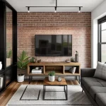 Дизайн интерьера для небольших квартир industrial-style small living room with exposed br MBCOSXU3 design-foto.ru 207