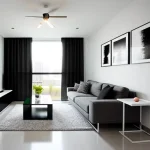 Дизайн интерьера для небольших квартир modern small living room with floor-to-ceiling win M8W0O301 design-foto.ru 285