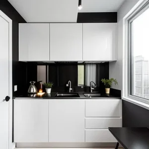 Дизайн интерьера для небольших квартир small apartment kitchen with open shelving design-foto.ru 323