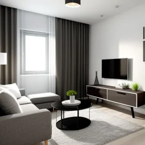 Дизайн интерьера для небольших квартир small apartment living room with foldable furnitur M9N35GP0 design-foto.ru 336