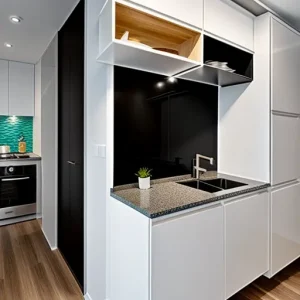 Дизайн интерьера для небольших квартир tiny apartment kitchen with smart storage solution M89EH5K1 design-foto.ru 389