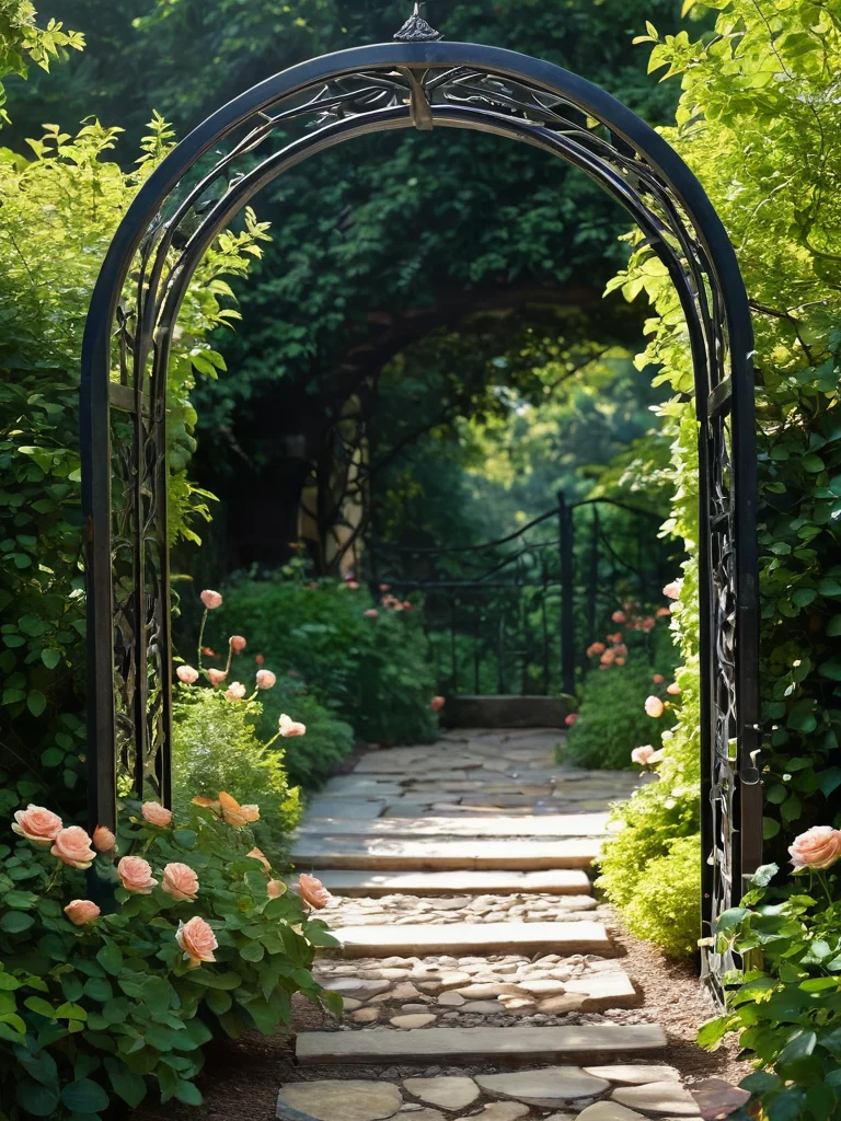 Оригинальные материалы: металл, стекло, бетон в саду - изображение